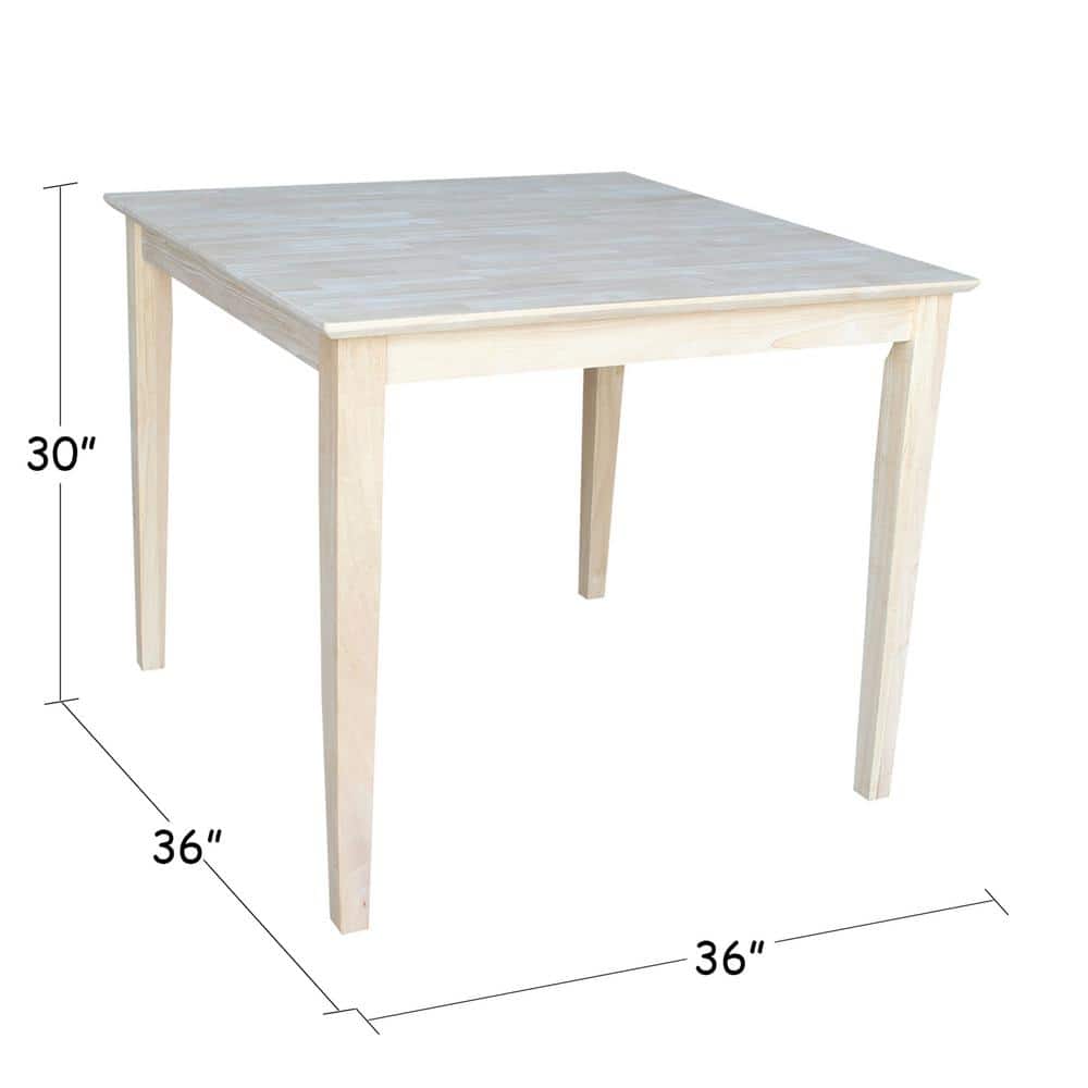 36" Brown Solid Wood Extendable Dining Table with Shaker Legs
