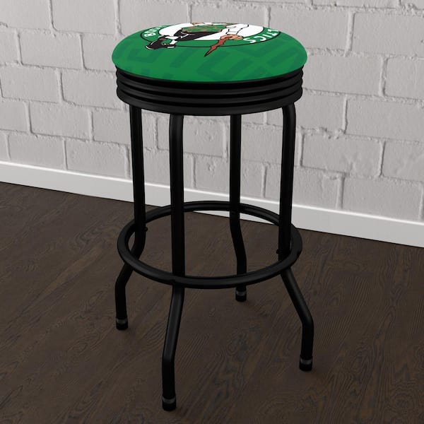Unbranded Boston Celtics City 29 in. Green Backless Metal Bar Stool with Vinyl Seat