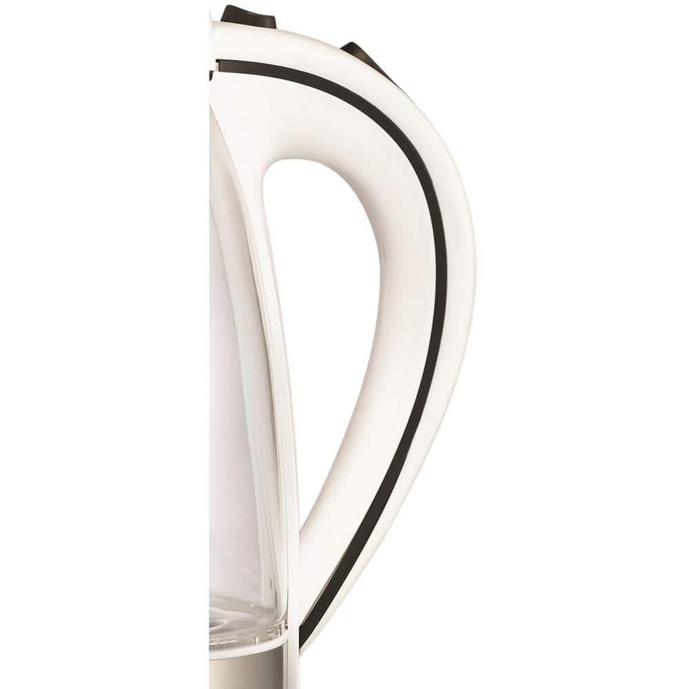 Brentwood 1.7L White Glass Electric Tea Kettle with LED Light