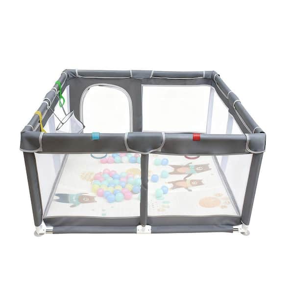47 in. x 47 in. Baby Playard Cloth Playpen with Removable Enclosures for Indoor and Outdoor Use