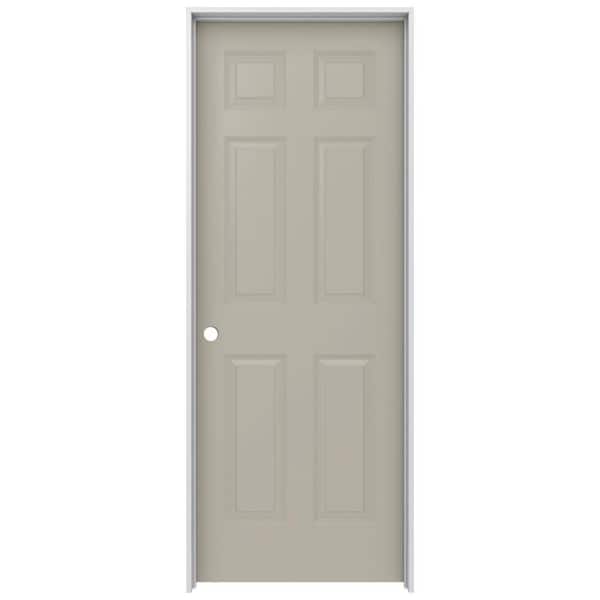 JELD-WEN 28 in. x 80 in. Colonist Desert Sand Right-Hand Smooth Solid Core Molded Composite MDF Single Prehung Interior Door