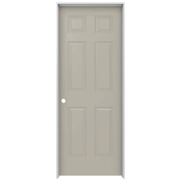 JELD-WEN 32 in. x 80 in. Colonist Desert Sand Right-Hand Smooth Solid Core Molded Composite MDF Single Prehung Interior Door