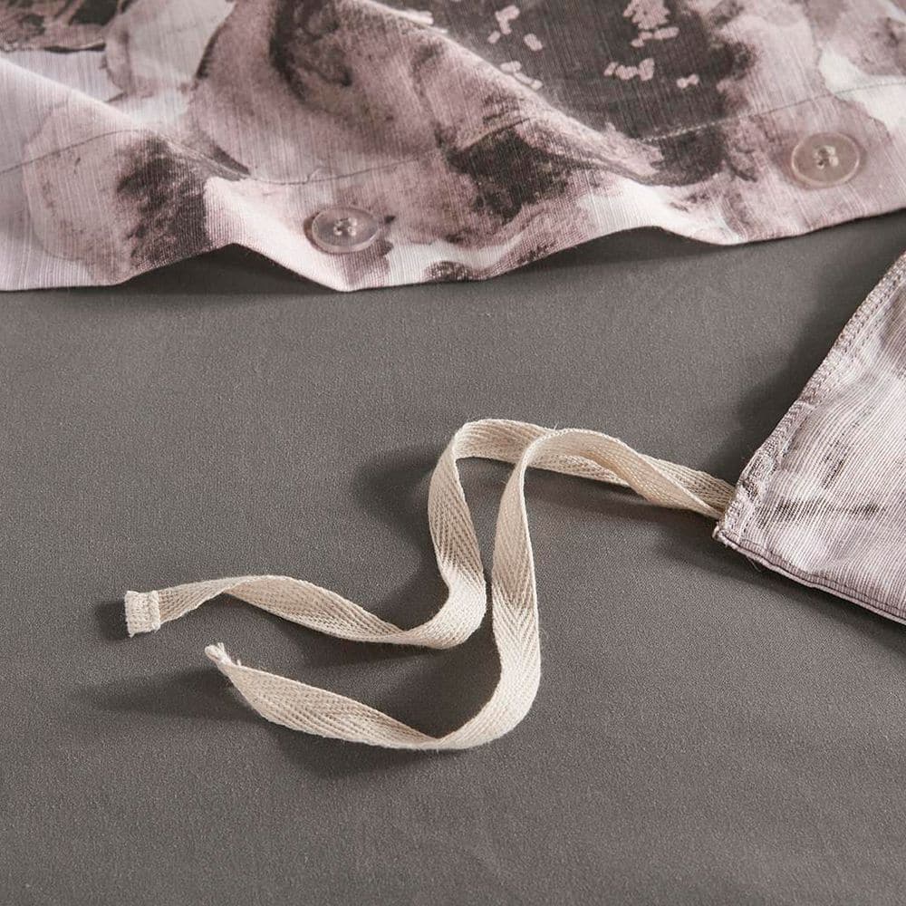 Lilac Floral Cotton Full/Queen Duvet Cover Set
