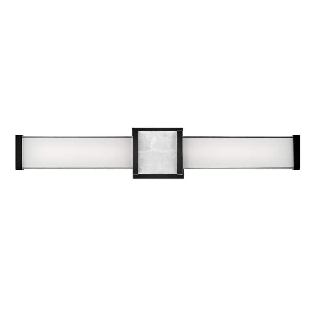 Pietra Luxe Black LED Bath Vanity Light, 24" Integrated