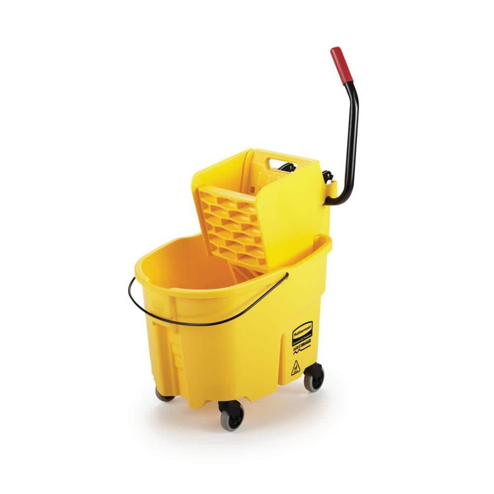 Rubbermaid FG758888RED WaveBrake® 35 Qt. Red Mop Bucket with Side Press  Wringer