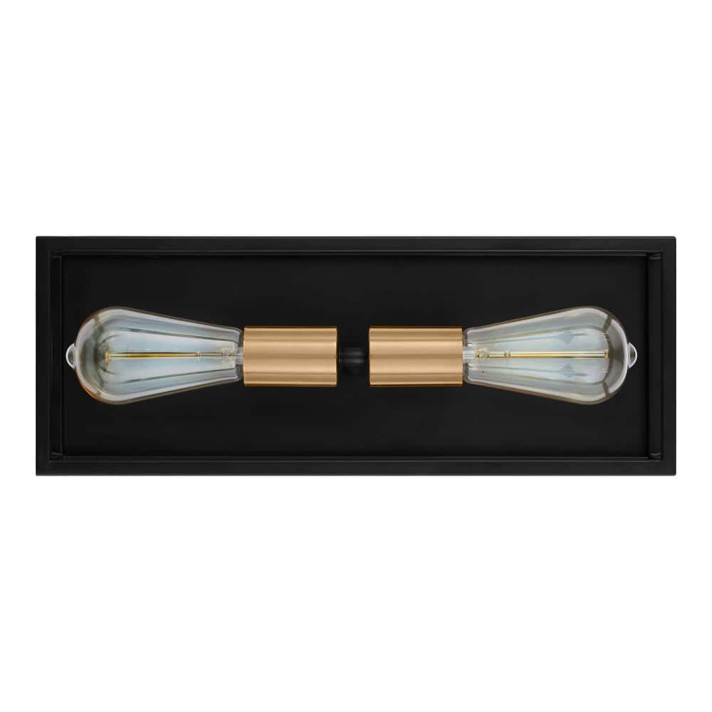 Rollins 2-Light Black Up and Down Wall Sconce