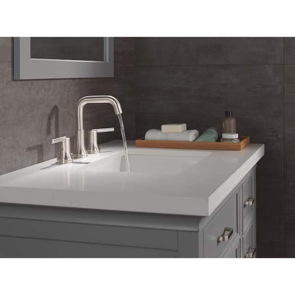 Trinsic 8 in. Widespread Double Handle Bathroom Faucet in Stainless