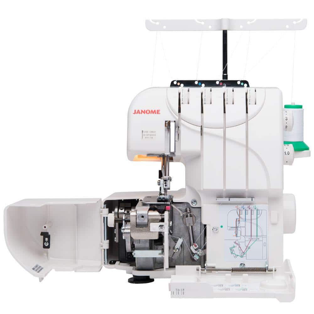 Compact White and Gray Portable Serger Machine