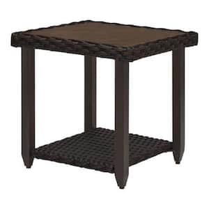 Hampton Chase Aluminum Wicker Outdoor Side Table