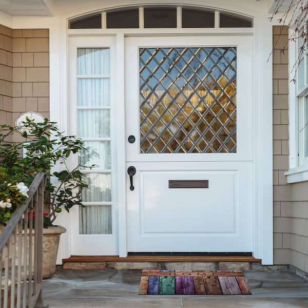 Welcome Outdoor Rubber Entrance Mat 18x30 - Colorful Plank