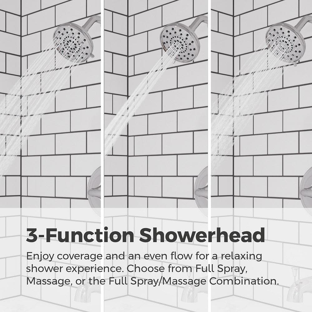 Ladera Polished Chrome Large Round Wall Mounted Tub and Shower Faucet
