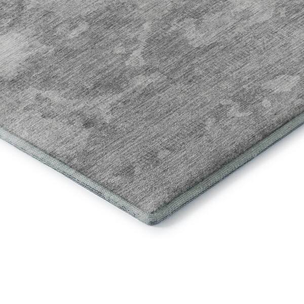 Mayfield Premium Machine Washable Abstract AMF1397 Silver 3 ft. x 5 ft. Area Rug