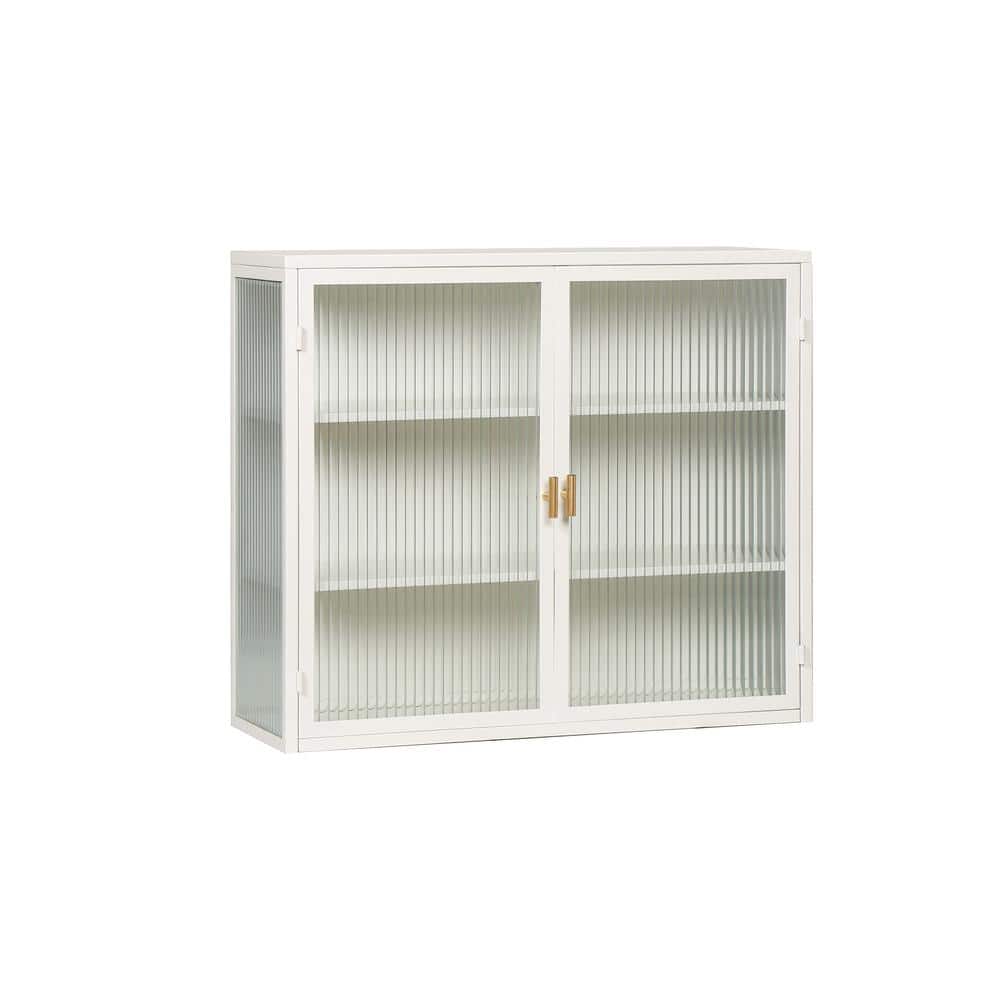 27.5 in. W x 9 in. D x 24 in. H Bathroom Storage Wall Cabinet in White