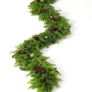 6 ft. Green Cedar and Hemlock Unlit Artificial Christmas Garland