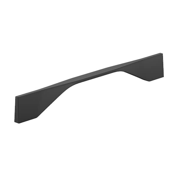 Creston Collection 6-5/16 in. or 7-9/16 in. (160 mm or 192 mm) Modern Matte Black Rectangular Cabinet Bar Pull
