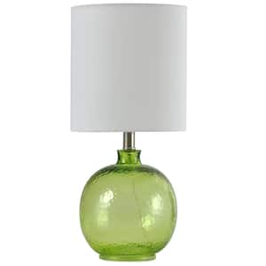 20 in. Green Meadow Table Lamp with White Hardback Fabric Shade