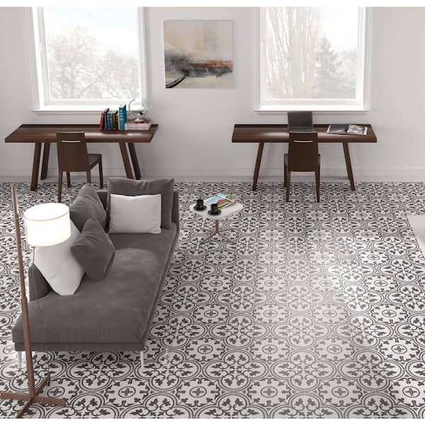 13 Piece 12.25 x 12.25 Grey SomerTile FOSTESGR Abacu Ceramic Floor and Wall Tile Gray