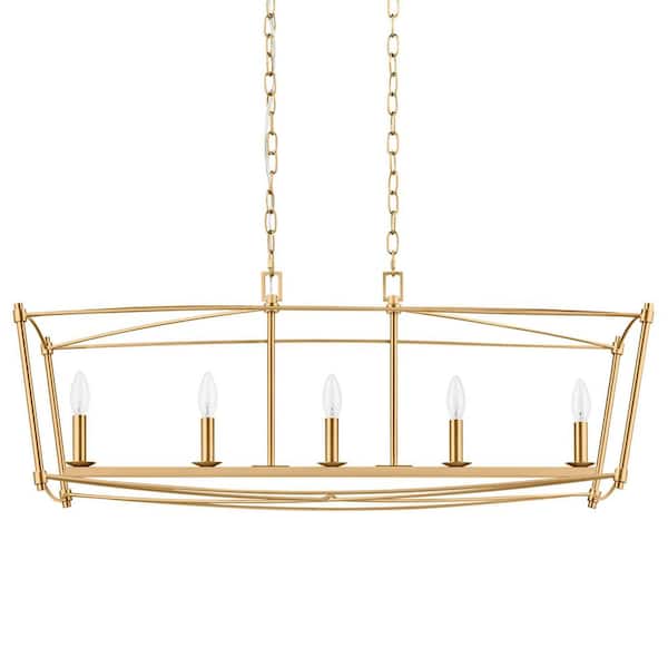 Home Decorators Collection Marston 5-Light Brushed Gold Chandelier ...