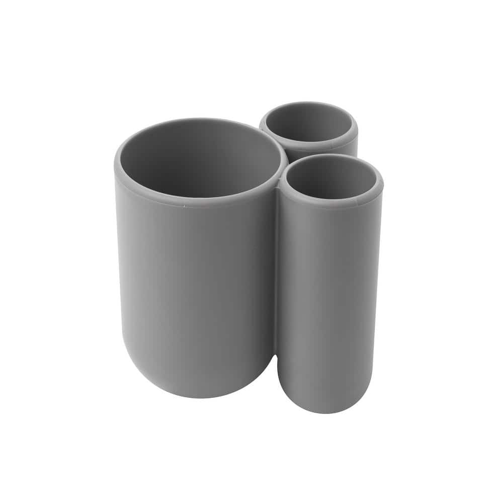Umbra Grey Soft-Touch 3-Compartment Toothbrush Holder