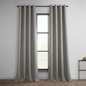 Clay Faux Linen Grommet Room Darkening Curtain - 50 in. W x 96 in. L (1 Panel)