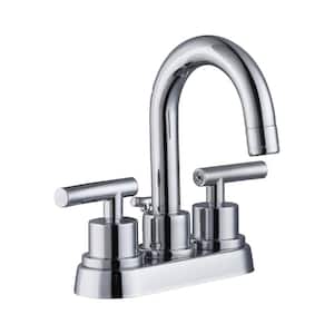Dorset 4 in. Centerset Double-Handle High-Arc Bathroom Faucet in Polished Chrome