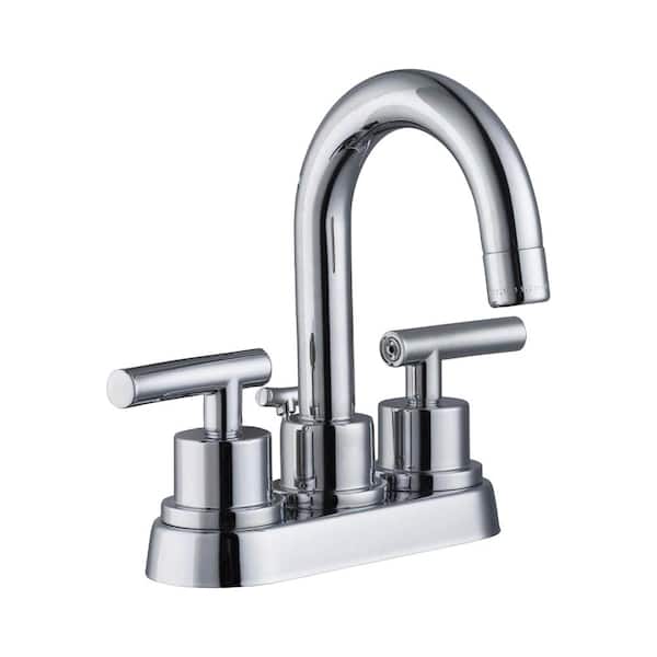 Glacier Bay Dorset 4 in. Centerset Double-Handle High-Arc Bathroom Faucet in Polished Chrome