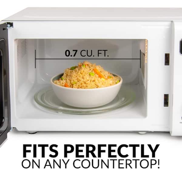 0 .7 Cu Ft Retro Digital Microwave Oven - White
