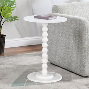 Classic Accents Venetian Islands 17.75 in. W White Round MDF Spindle Side Table