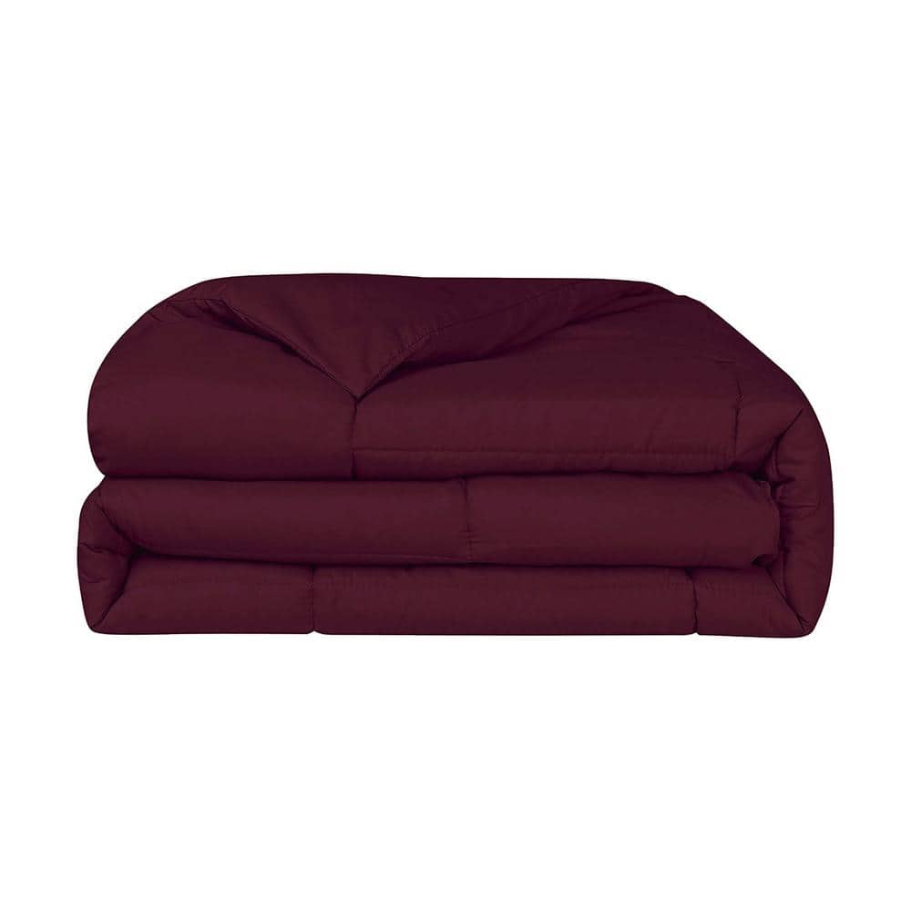 Burgundy Queen Reversible Down-Alternative Microfiber Comforter