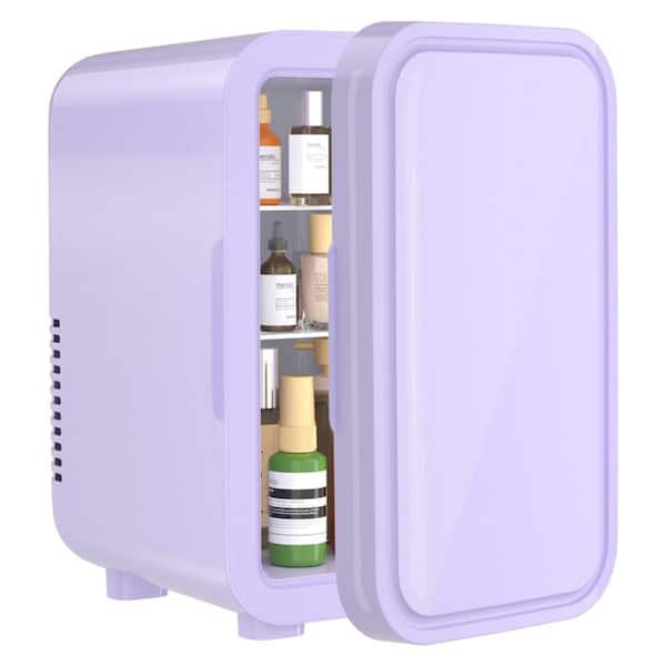 10 in. 4 cu. ft. Retro 6-Liter/8-Can 110V AC/DC Portable Thermoelectric Cooler Mini Refrigerator in Purple