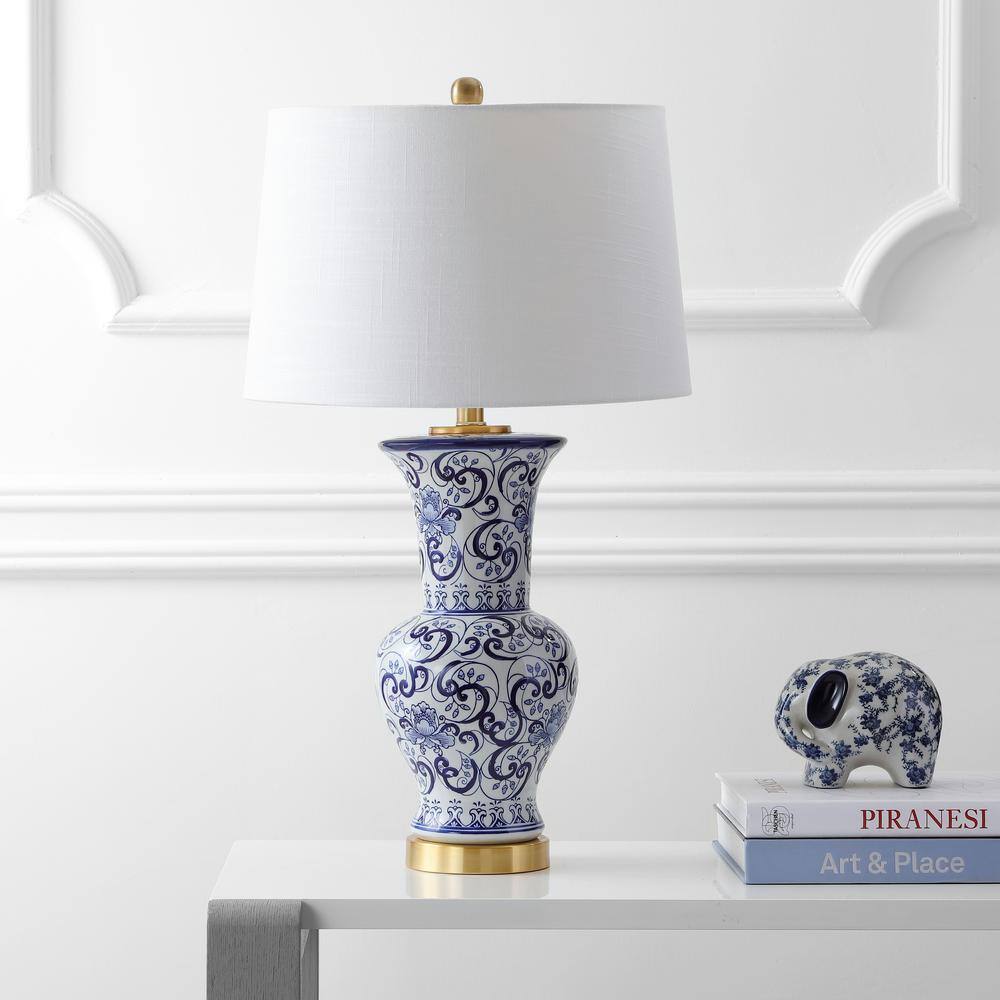 Leo 28.5" Blue and White Chinoiserie Table Lamp
