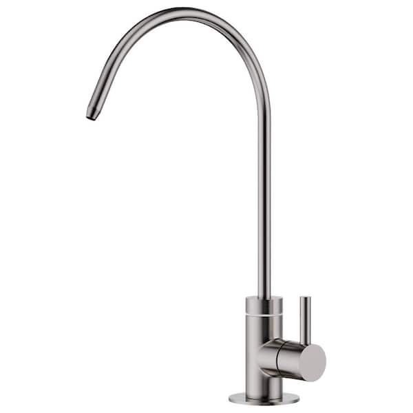 Lukvuzo Single Handle Beverage Faucet with 360 Swivel Handle Non Air Gap for Water Filtration System in Brushed Nickel Finish