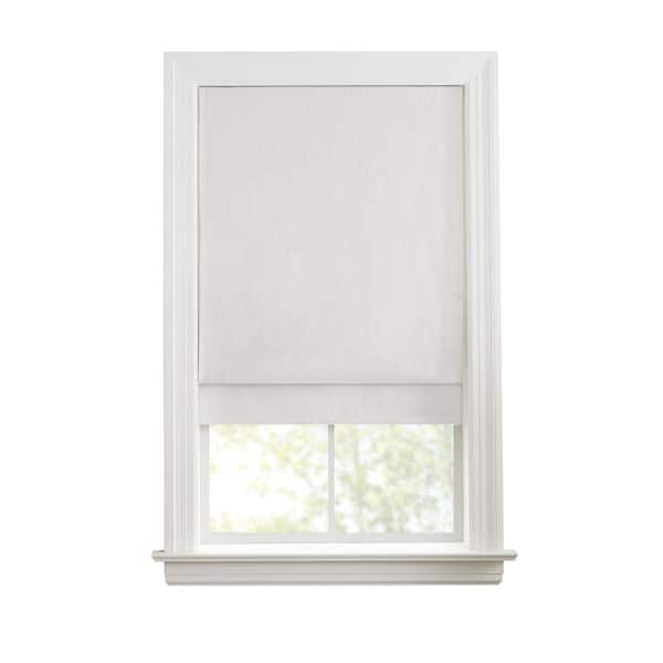 Eclipse Dean White 39 in. W x 64 in. L 100% Blackout Cordless Roman Shade