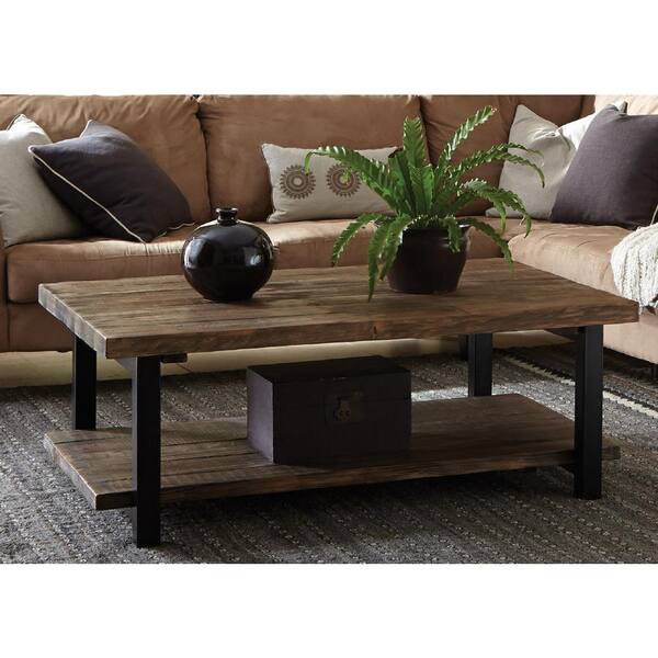 Alaterre Furniture Pomona 42 In Rustic, Large Rustic Dark Wood Coffee Table
