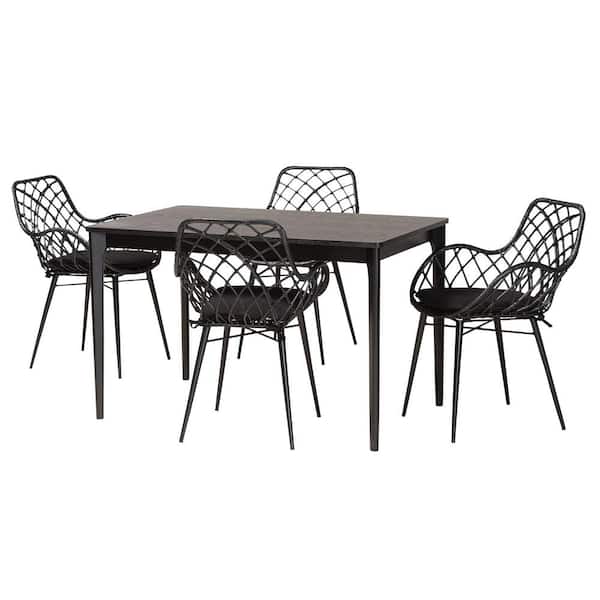 Ballerina 5-Piece Black Dining Set