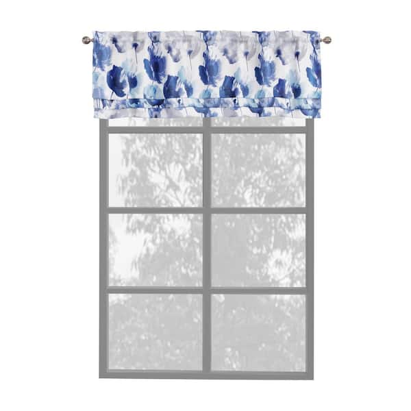 ACHIM Poppy Field Polyester Valance - 17 in. L in Blue