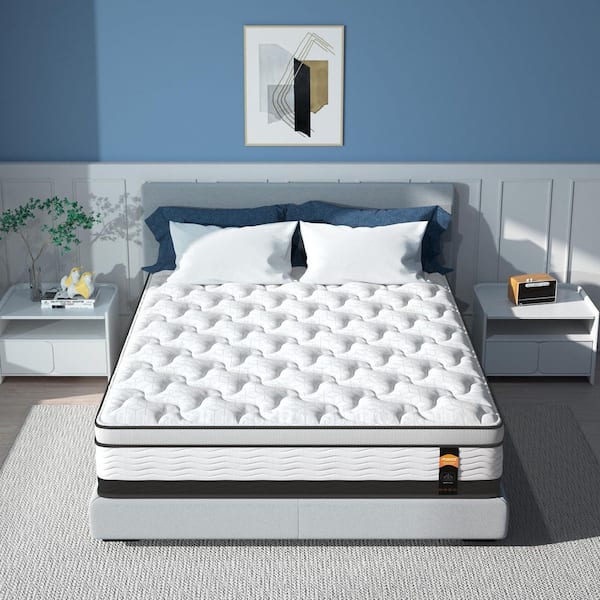 Full Soft 12 in. King Hybrid Mattress in a Box, Cooling Gel Infused Memory Foam and Pocket Springs