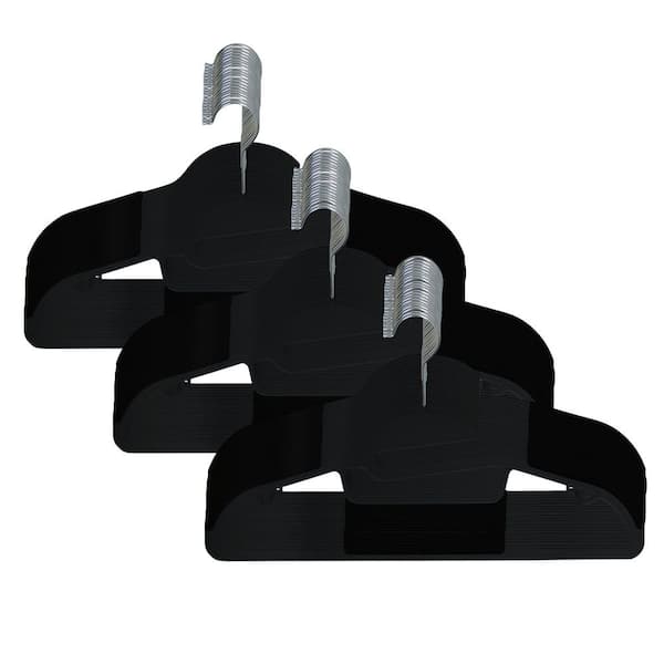 64 Pack Plastic Ultimate Hangers in Black