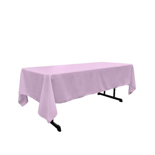 LA Linen Polyester Poplin 60 in. x 120 in. Lilac Rectangular Tablecloth
