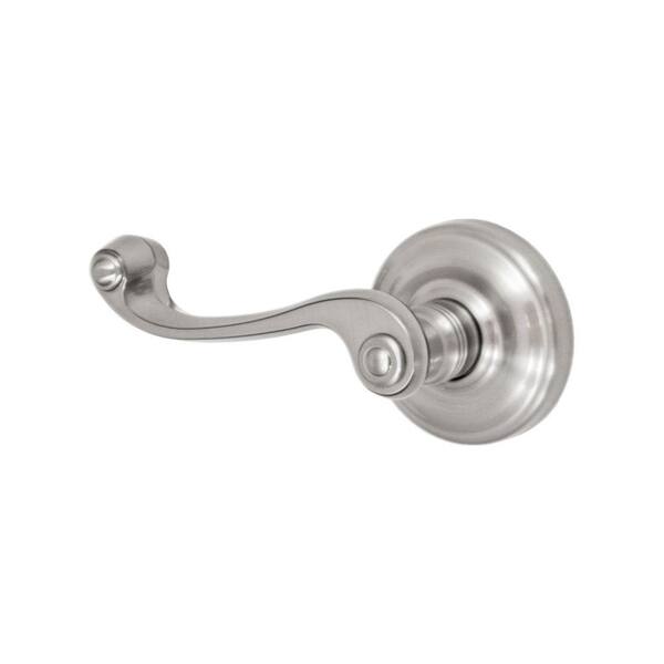 Fusion Solid Brass Brushed Nickel Ornate Left-Handed Dummy Lever with Ketme Rose