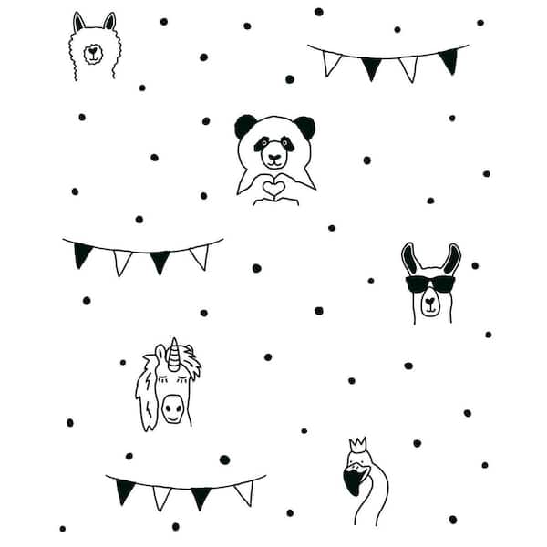 Chesapeake Black Orlow Llama Matte Non-Pasted Wallpaper Sample