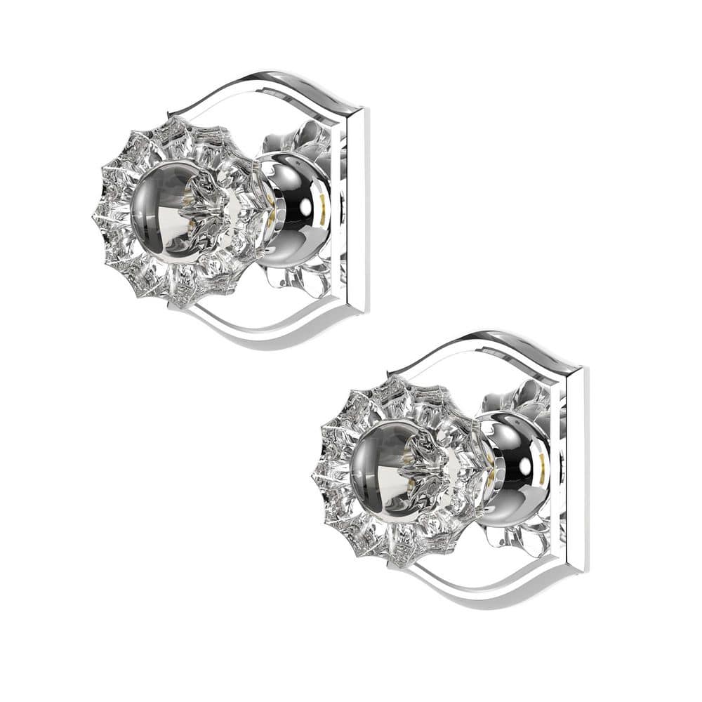 Vintage Polished Chrome Interior Dummy Door Knob 2 Pack with Floral Crystal Knob and Arch Backplate price history on PriceWatchPro