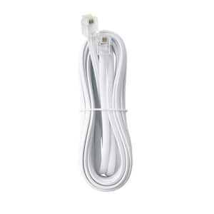 GE 50 ft. Ultra-Thin Phone Line Cord - White 76325 - The Home Depot