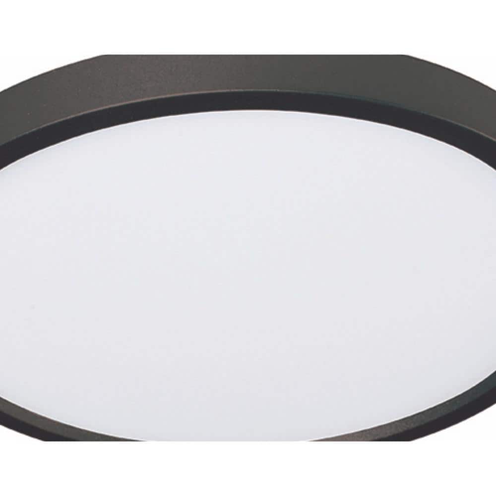 Satin Nickel 12" LED Flush Mount Light in Black
