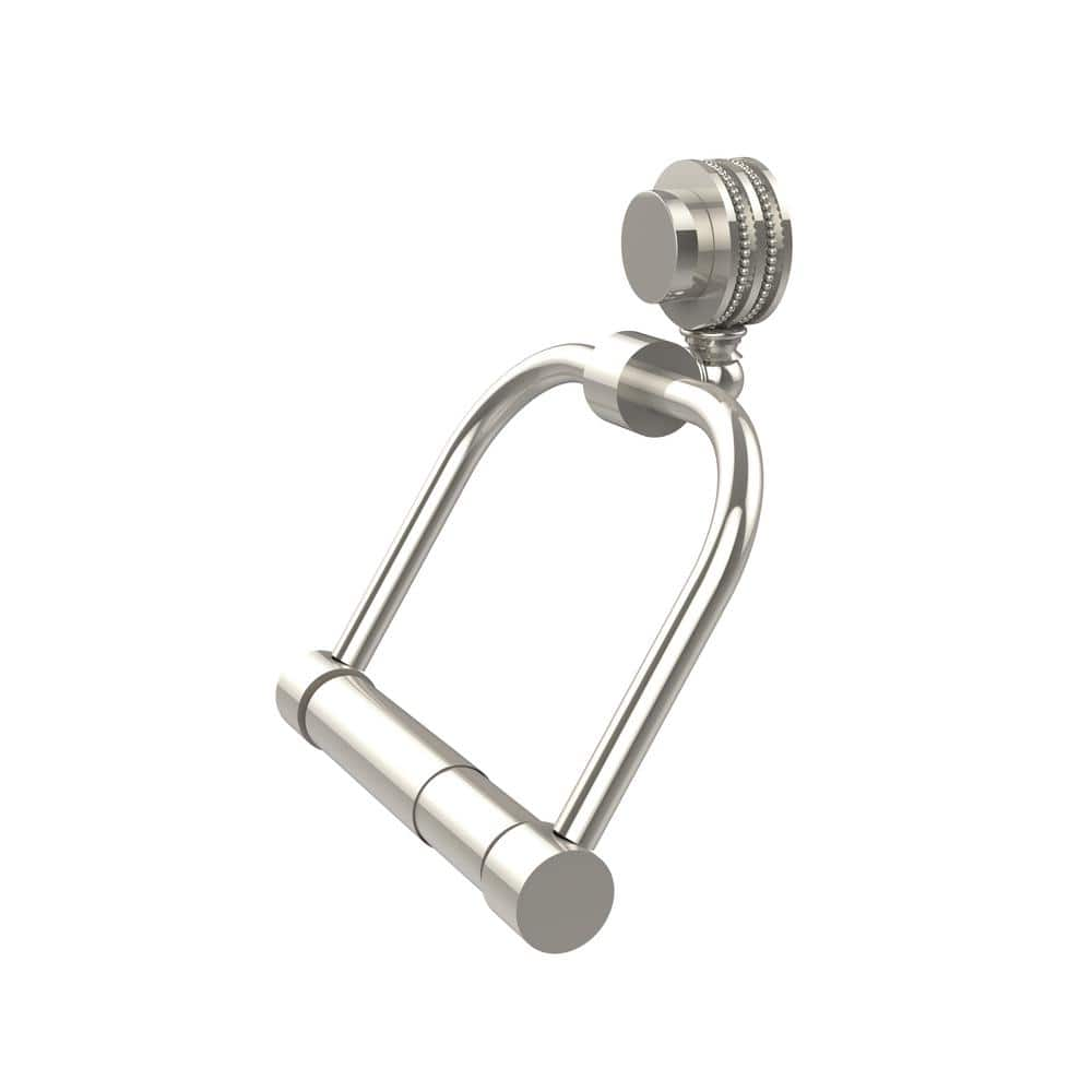 Allied Brass Venus Collection Single Post Toilet Paper Holder with Dotted Accents in Polished Nickel