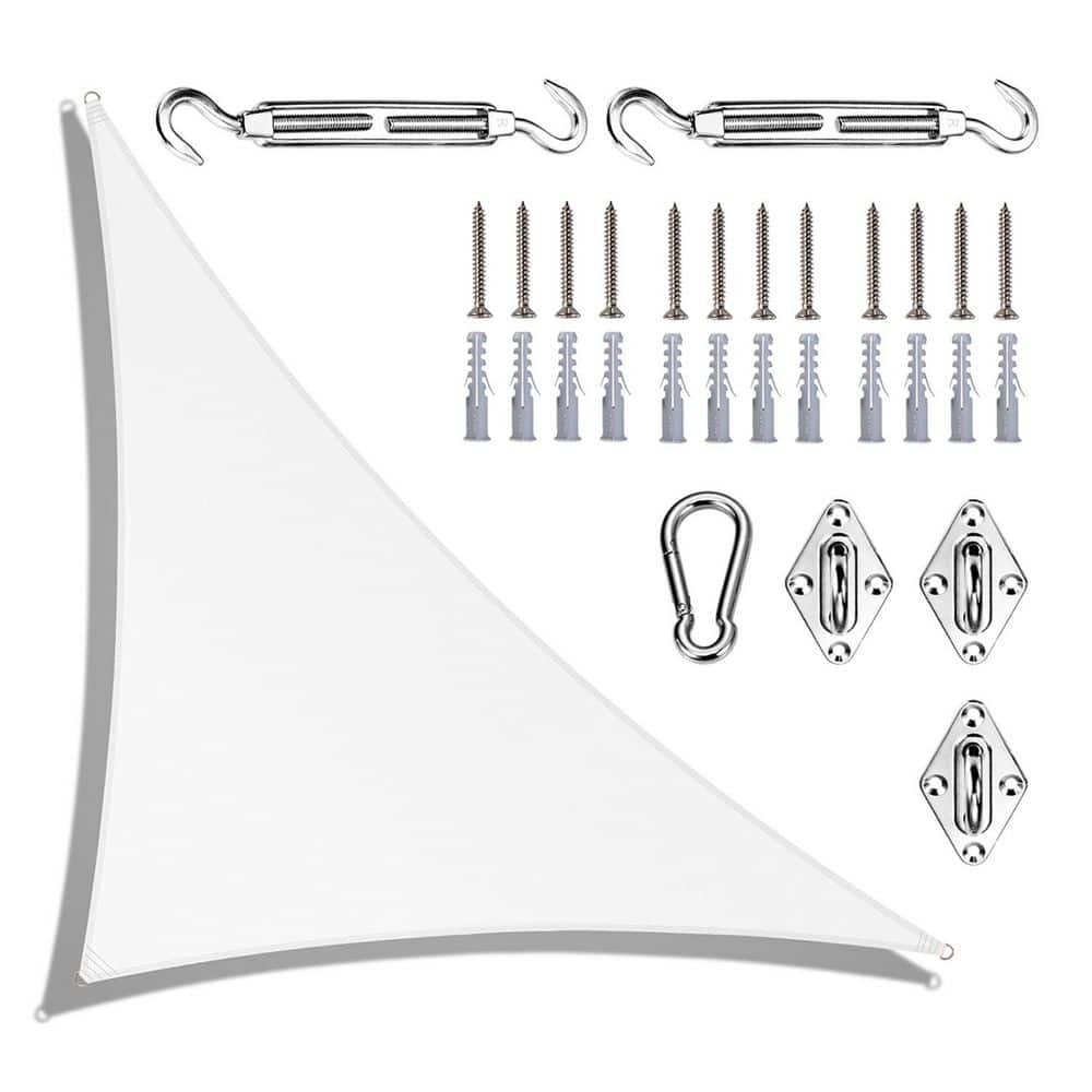 16 ft. x 16 ft. x 22 ft. Right Triangle Sun Shade Sail with Hardware Kit-White price history on PriceWatchPro