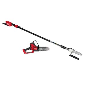 M18 FUEL 10 in. 18V Lithium-Ion Brushless Electric Cordless Telescoping Pole Saw w/8 in. Hatchet Pruning Saw (2-Tool)