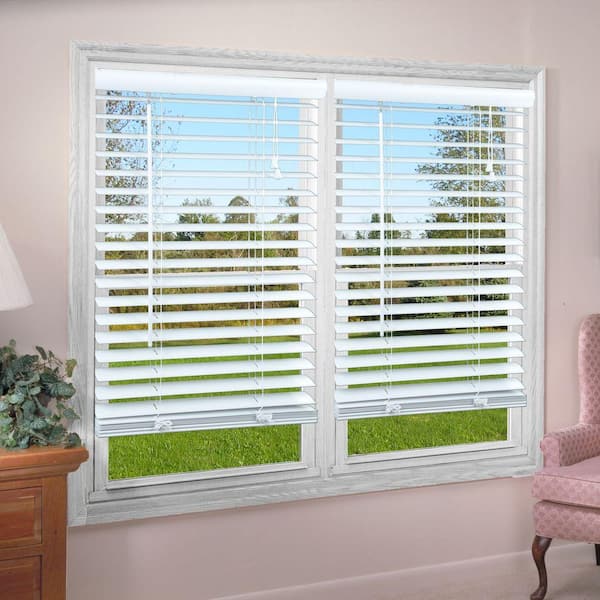 Perfect Lift Window Treatment White 2 in. Premium Vinyl Blind - 42 in. W x 48 in. L