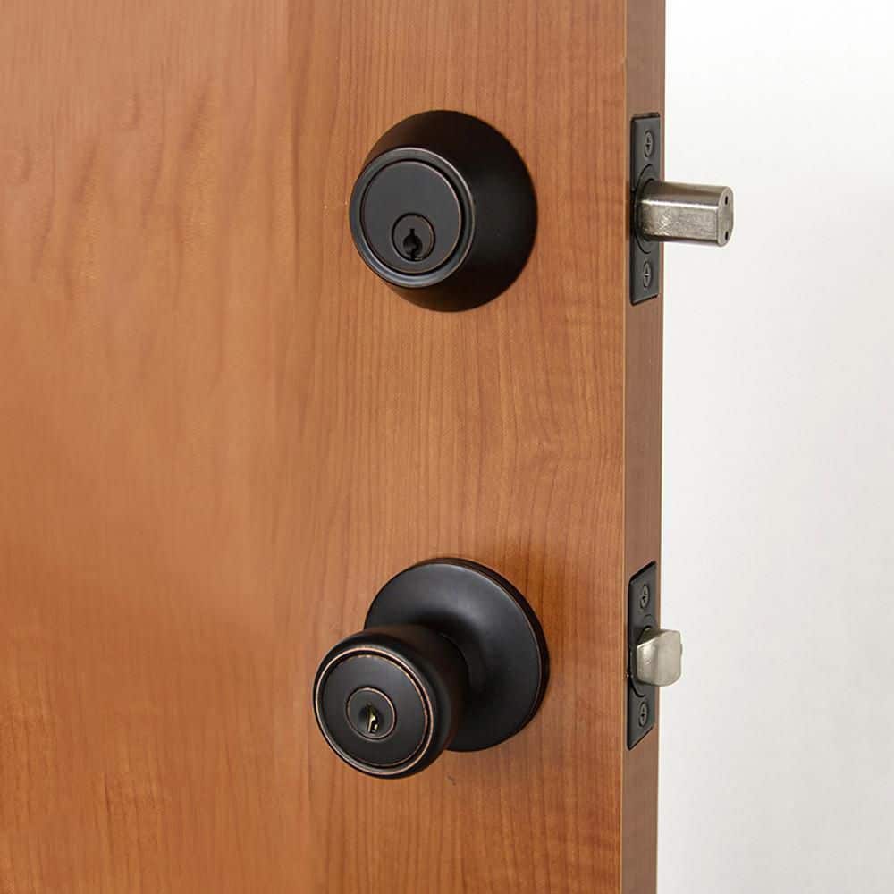 Oil Rubbed Bronze Entry Knob and Deadbolt Set