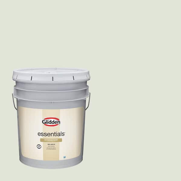Glidden Essentials 5 gal. PPG1124-1 Touch Of Lime Flat Exterior Paint